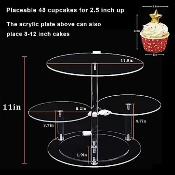 Stylish 4 Tier LED Acrylic Cupcake Stand for Events