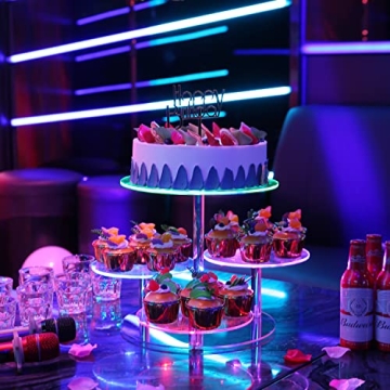 Stylish 4 Tier LED Acrylic Cupcake Stand for Events