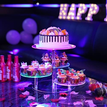 Stylish 4 Tier LED Acrylic Cupcake Stand for Events