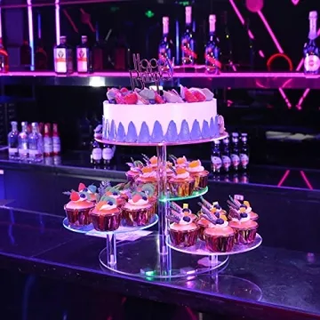 Stylish 4 Tier LED Acrylic Cupcake Stand for Events