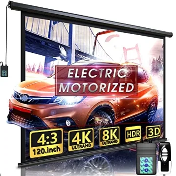 Aoxun 120" Motorized Projector Screen - Indoor and Outdoor Movies Screen 120 inch Electric 4:3 Proje...