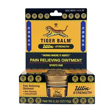 Tiger Balm Pain Relieving Ultra Strength, 10g – Soothing Ointment – Ultra Strength Muscle Rub ?...