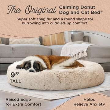 Calming Donut Pet Bed for Dogs and Cats | Soft & Cozy