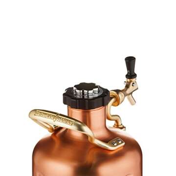 GrowlerWerks Copper uKeg Carbonated Growler-Great Gift for Beer Lovers, 128 oz