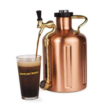 GrowlerWerks Copper uKeg Carbonated Growler-Great Gift for Beer Lovers, 128 oz
