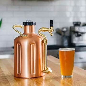 GrowlerWerks Copper uKeg Carbonated Growler-Great Gift for Beer Lovers, 128 oz