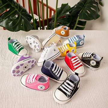 Meckior Save Beautiful Baby Girls Boys Canvas Sneakers Soft Sole High-Top Ankle Infant First Walkers...