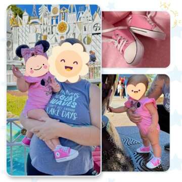 Meckior Baby Canvas Sneakers Soft Sole First Walkers