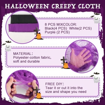 AHEONLAR 8 Pack Halloween Creepy Cloth for Decorations