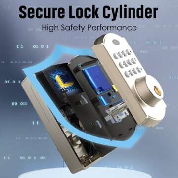 Keyless Entry Door Lock - Electronic Door Lock with Keypad, Smart Deadbolt Lock with Auto Lock, Secu...
