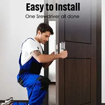 Keyless Entry Door Lock - Electronic Door Lock with Keypad, Smart Deadbolt Lock with Auto Lock, Security Waterproof Smart Lock, Easy to Install, Ideal for Front Door, Home Use, Apartment - ELAMOR M19