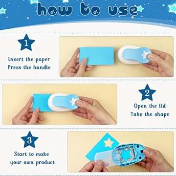 Ecohu Set 3 Star Paper Punch 0.3'' / 0.63'' / 1'', Scrapbooking Hole Punches Crafting, Design for Office Supplies, Card Making, DIY Photo Album.