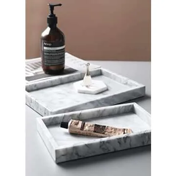 Elegant 12x8 Marble Vanity Tray for Home Decor
