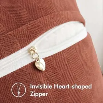 MIULEE Pack of 2 Rust Decorative Pillow Covers 20x20 Inch Soft Chenille Couch Throw Pillows Farmhouse Cushion Covers with Elegant Design for Sofa Bedroom Living Room Boho Home Decor