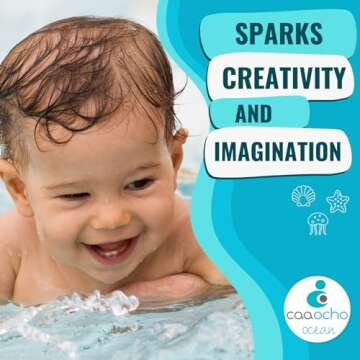 caaocho Pure Natural Rubber Bath Toy - Nalu The Seahorse Baby Toy - Hole Free Bath Toys, BPA Free Bath Toys for Infants, Without Holes Sealed Natural Rubber Baby Toy