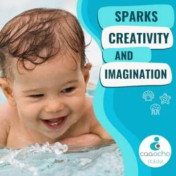 caaocho Pure Natural Rubber Bath Toy - Nalu The Seahorse Baby Toy - Hole Free Bath Toys, BPA Free Bath Toys for Infants, Without Holes Sealed Natural Rubber Baby Toy