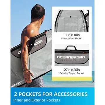 OCEANBROAD 9'0 Surfboard Longboard Bag with Protection
