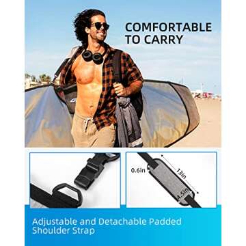 OCEANBROAD 9'0 Surfboard Longboard Bag with Protection