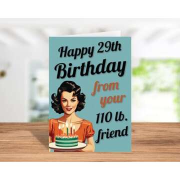 Funny Birthday Cards for Women - Handmade Unique Gift