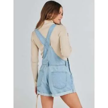 ANRABESS Overalls for Women 2025 Summer Casual Loose Fit Adjustable Shorts Denim Overall Rompers Bib...