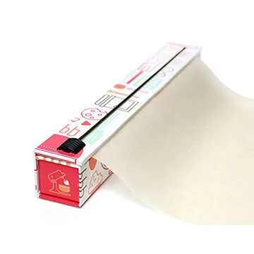 ChicWrap Baker's Tools Parchment Paper Dispenser - Includes 15"x 33" (42 Sq.Ft) Roll Unbleached Baking, Cooking & Culinary Paper - Reusable Dispenser w/Slide Cutter - Ideal Dispenser & Saves Money