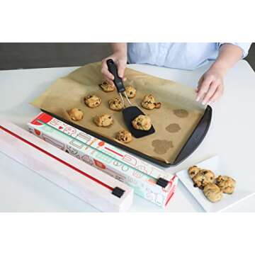 ChicWrap Baker's Tools Parchment Paper Dispenser - Includes 15"x 33" (42 Sq.Ft) Roll Unbleached Baking, Cooking & Culinary Paper - Reusable Dispenser w/Slide Cutter - Ideal Dispenser & Saves Money