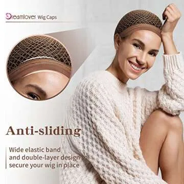 Dreamlover Hair Net for Wig, Brown Wig Cap for Long Hair, Mesh Wig Cap, 2 Pieces