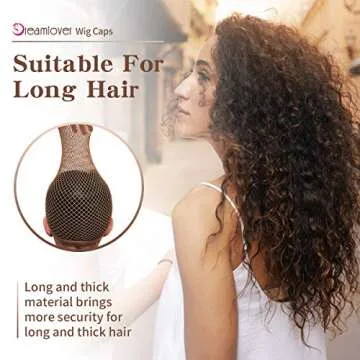Dreamlover Hair Net for Wig, Brown Wig Cap for Long Hair, Mesh Wig Cap, 2 Pieces
