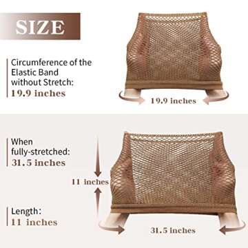 Dreamlover Hair Net for Wig, Brown Wig Cap for Long Hair, Mesh Wig Cap, 2 Pieces