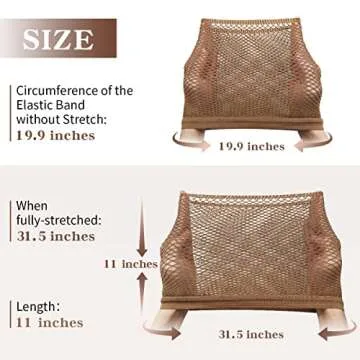 Dreamlover Hair Net for Wig, Brown Wig Cap for Long Hair, Mesh Wig Cap, 2 Pieces