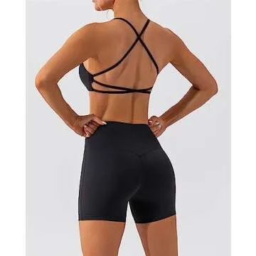 Stylish ABOCIW Women's Workout Set - Twist Front Bra & Shorts