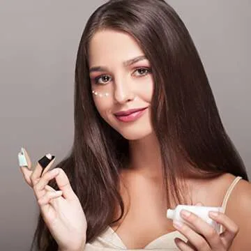 PAGOW 25Pcs Finger Powder Puff Face Triangle Mini Makeup Sponge Puff Strap Soft Body Cosmetic Foundation Pressed Pad Contouring Concealer Eye Wet Dry Makeup Tool(blue white pink black complexion)