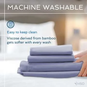 Hotel Sheets Direct 4 Piece Bed Sheet Set King Size, 100% Viscose Derived from Bamboo Sheets Set with 2 Pillowcases, Cooling & Breathable Luxury Bedding, Moisture-Wicking & Silky Soft Texture, Gray