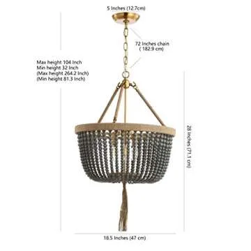 Safavieh Adra Bohemian Beaded Pendant with LED Bulbs