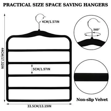 Space-Saving Velvet Pants Hangers for Organized Closets