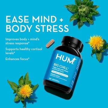 HUM Big Chill - Calming Supplement with Rhodiola Rosea for Stress & Mood Support - Balances Adrenal Health for Improved Stress Response (30-Count)