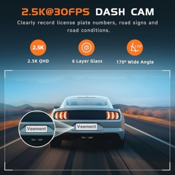 VEEMENT 2.5K Mini Dash Cam with WiFi and APP Access