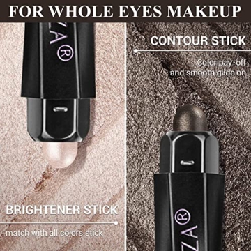 LUXAZA 6PCS Metallic And Matte Eyeshadow Sticks - Makeup Set