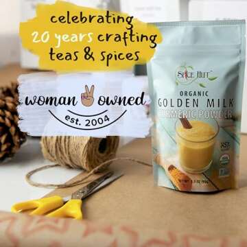 Organic Golden Milk Turmeric Powder with Ginger - All Natural, No Added Sugar, Great for Golden Milk Lattes, 3.5 oz, The Spice Hut