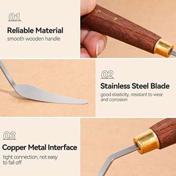 3 Pieces Palette Knife Set Stainless Steel Spatula palette knife for oil painting acrylic painting, ...