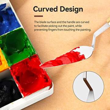 3 Pieces Palette Knife Set Stainless Steel Spatula palette knife for oil painting acrylic painting, Lightwish Painting Knife with Wood Handle for Artist Painting supplies