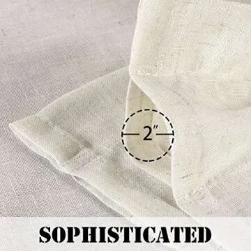Linen Curtains Elegant Natural Linen Blended Curtains Energy Efficient Light Filtering / Rod Pocket Window Treatments Panels / Drapes for Livingroom (Set of 2, Ivory, 52 inch W X 84 inch L)