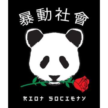 Riot Society Panda Rose Mens Graphic Pullover Hoodie Sweatshirt, Perfect Sweater for the Champion to Wear Into the AM - Black, Medium