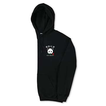 Riot Society Panda Rose Mens Graphic Pullover Hoodie Sweatshirt, Perfect Sweater for the Champion to Wear Into the AM - Black, Medium