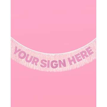 xo, Fetti White Iridescent Fringe Banner - 5 Ft. | Bachelorette Party Decorations, Birthday Party De...