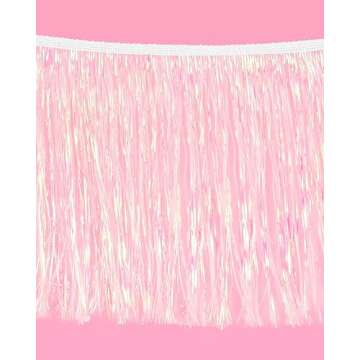 xo, Fetti White Iridescent Fringe Banner - 5 Ft. | Bachelorette Party Decorations, Birthday Party Decor, Baby Shower Supplies, Photo Booth Banner Backdrop