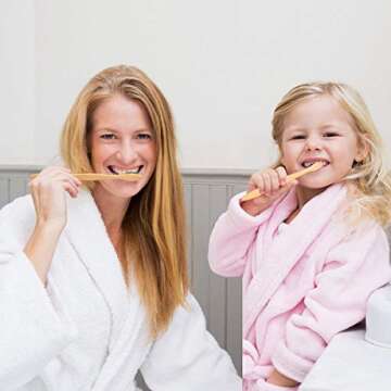 Zecval Bamboo Toothbrushes Pack of 8 - Eco-Friendly & Biodegradable