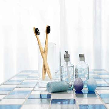 Zecval Bamboo Toothbrushes Pack of 8 - Eco-Friendly & Biodegradable