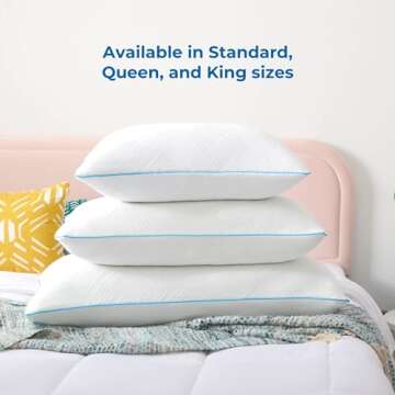 LINENSPA Shredded Gel Memory Foam Pillow – Cooling Bed Pillow – Side, Stomach, and Back Sleepers – Queen