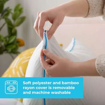 LINENSPA Shredded Gel Memory Foam Pillow – Cooling Bed Pillow – Side, Stomach, and Back Sleepers – Queen